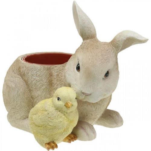 Floristik24 Easter decoration for planting, rabbit and chick, spring, plant pot H24cm L30cm