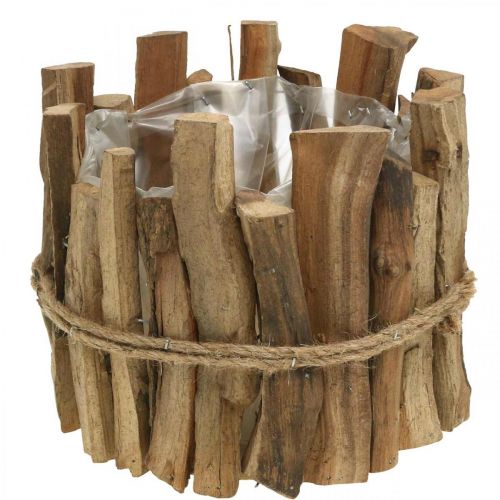 Floristik24 Flower pot wood rustic planter planter nature H15cm Ø15.5cm