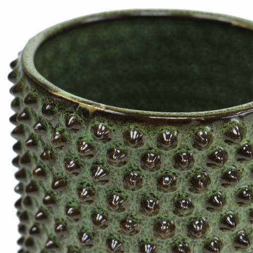 Floristik24 Planter Green, Brown Ø7.5cm H8cm 4pcs