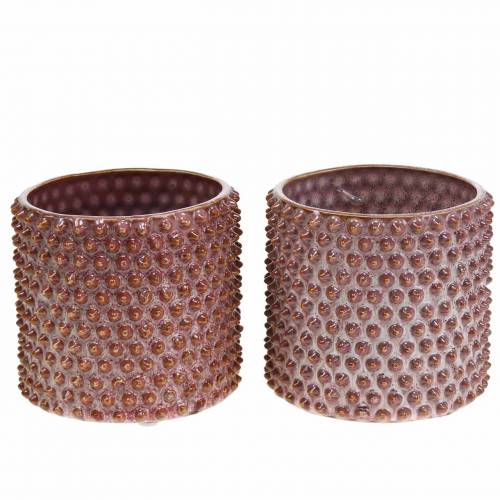 Floristik24 Planter pink, white Ø11cm H10cm 2pcs