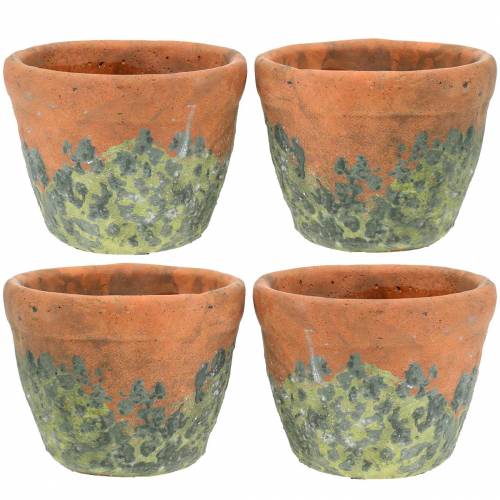 Floristik24 Plant pot cachepot vintage natural clay Ø8.5cm H7cm 4pcs