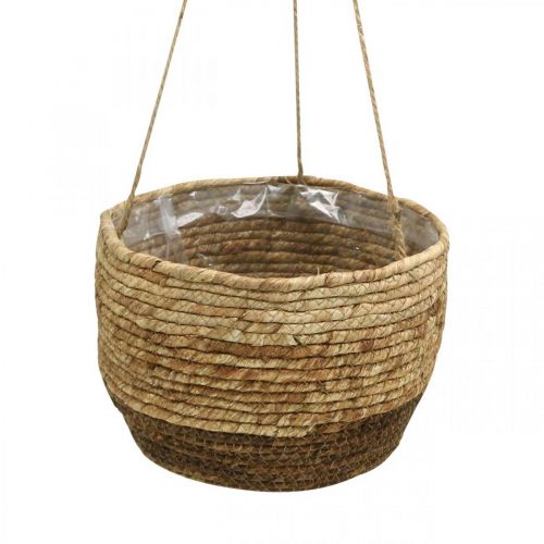 Floristik24 Hanging basket, basket of corn leaves, hanging planter Natural Ø28/24.5/21cm, set of 3