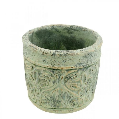 Floristik24 Plant pot antique look green, gold flower pot concrete Ø9.5cm H10.5cm