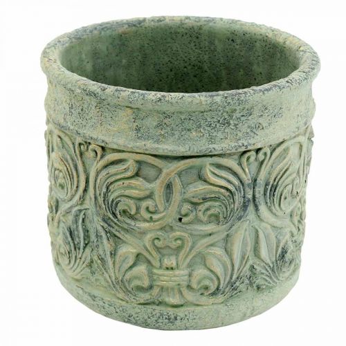 Floristik24 Planter antique look green, gold flower pot concrete Ø13.5cm H14.5cm