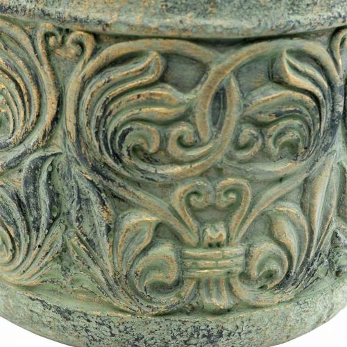 Floristik24 Planter antique look green, gold flower pot concrete Ø13.5cm H14.5cm
