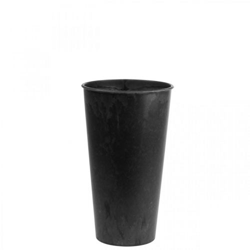 Floristik24 Table Vase Vase Black Plastic Anthracite Ø15cm H24cm