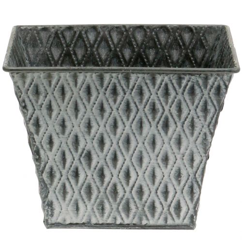 Floristik24 Zinc Flower Pot with Diamond Pattern H15cm