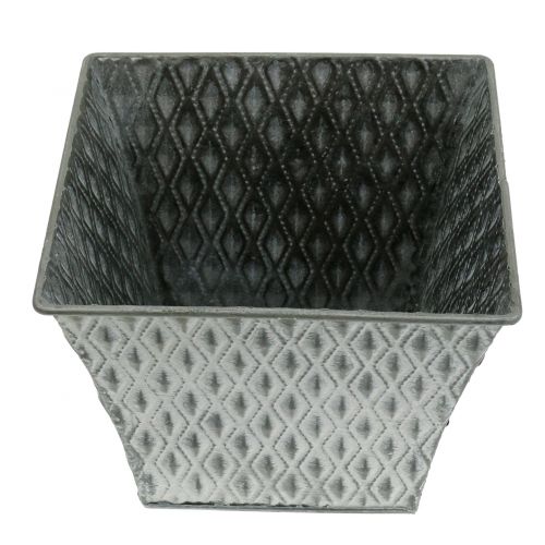 Product Zinc Flower Pot with Diamond Pattern H15cm