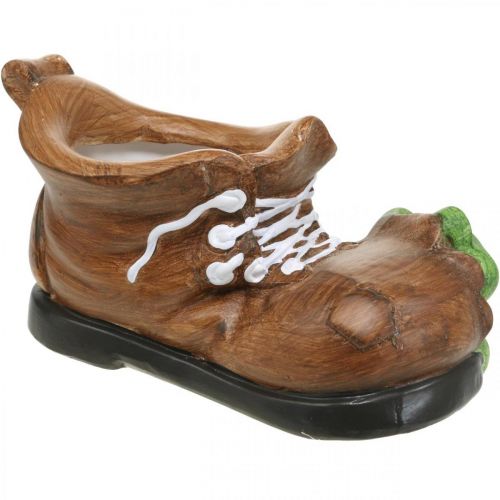 Product Decorative planter, shoe with frog, ceramic 30×18cm H15cm