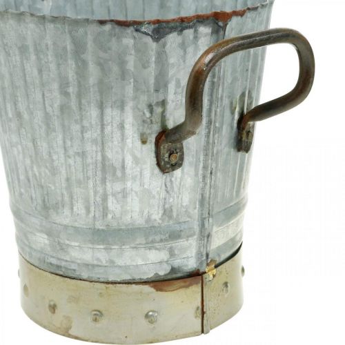 Product Planter metal with handles vintage decoration Ø26/20/17cm set of 3