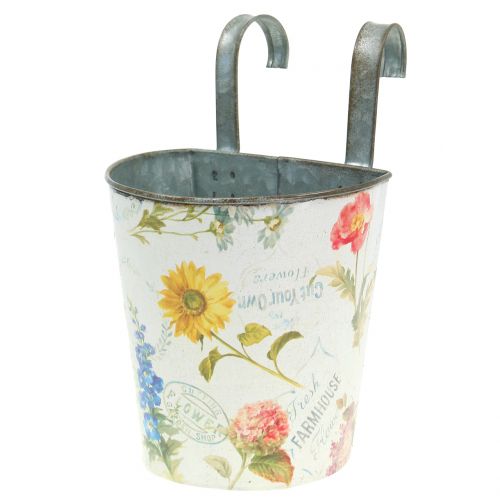 Floristik24 Plant pot with flower design for hanging H14.5cm