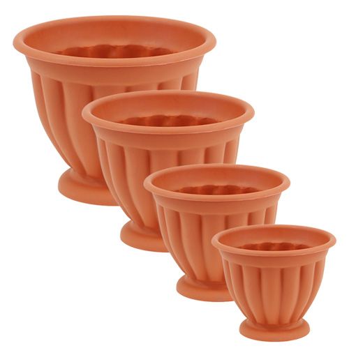Floristik24 Plastic flowerpot with terracotta base Ø 15cm - 21cm, 1 piece