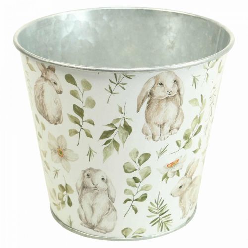 Bunny flowerpot Easter metal cachepot Ø14cm H12.5cm