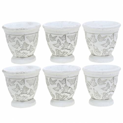 Floristik24 Planter pot cup with butterflies Ø11cm H10cm 6pcs