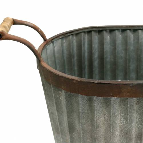Product Planter with handles oval metal 45/50/60cm set of 3