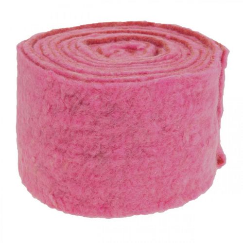Floristik24 Felt tape, pot tape, wool felt pink, orange mottled 15cm 5m