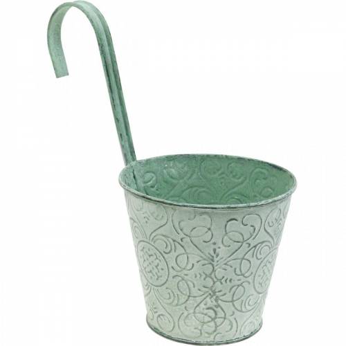 Floristik24 Flower pot for hanging vintage look plant pot green white washed Ø11.5cm