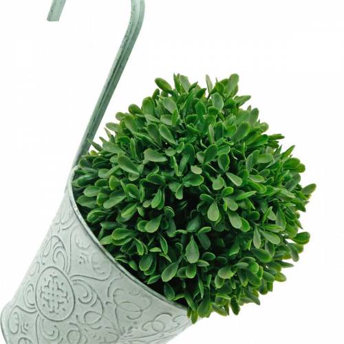 Product Flower pot for hanging vintage look plant pot green white washed Ø11.5cm