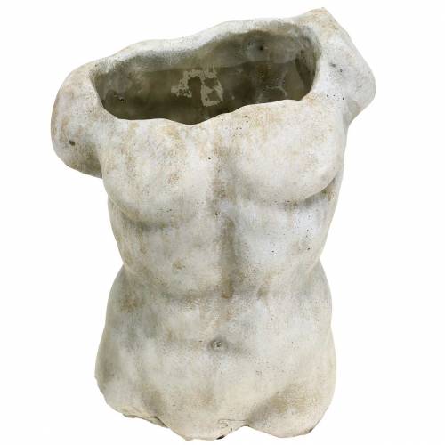 Floristik24 Plant pot torso male gray 19 × 13.5cm H28cm
