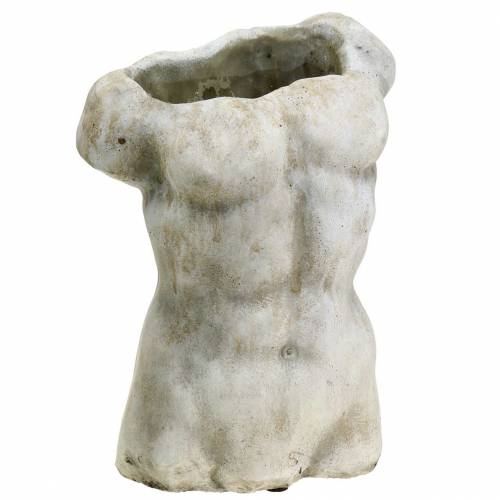 Floristik24 Plant pot torso male gray 19 × 13.5cm H28cm