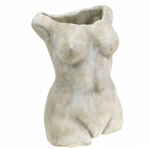 Floristik24 Plant pot torso female gray 19 × 13.5cm H27cm