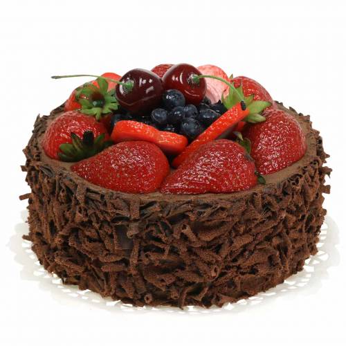 Floristik24 Artificial chocolate cream cake Ø15cm H11.5cm