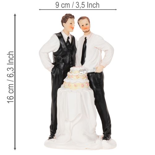 Cake topper of a male couple with cake, 16.5cm | Floristik24.co.uk
