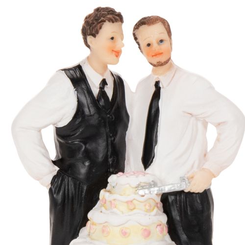 Cake topper of a male couple with cake, 16.5cm | Floristik24.co.uk