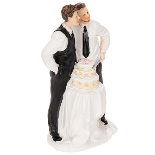 Cake topper of a male couple with cake, 16.5cm | Floristik24.co.uk