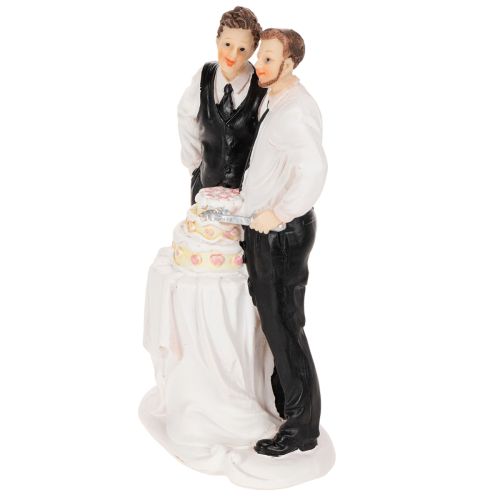 Cake topper of a male couple with cake, 16.5cm | Floristik24.co.uk