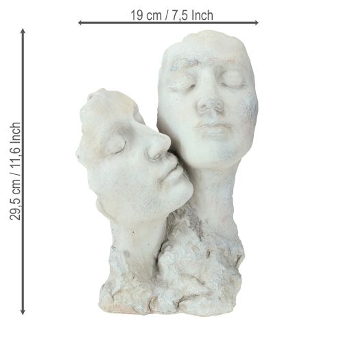 Product Dreaming couple stone cast bust lovers H29.5cm