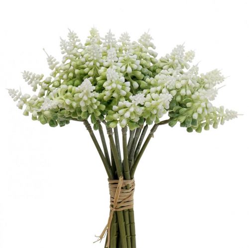 Floristik24 Grape hyacinth artificial hyacinth white 28cm 12pcs in bunch