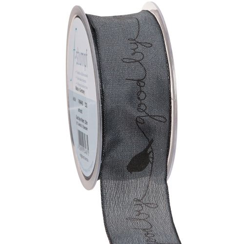 Mourning Ribbon Good bye Organza Ribbon Birds Black 40mm 20m