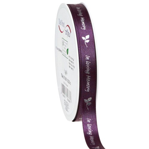 Product Mourning Ribbon in Purple Silver In Loving Memory 15mm 25m