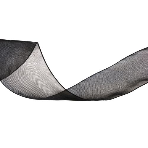 Product Mourning organza ribbon with selvage black 40mm 50m