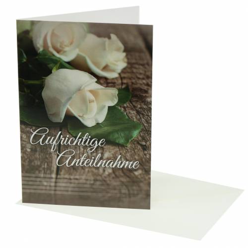 Floristik24 Sympathy card "Sincere condolences" with envelope 1pc