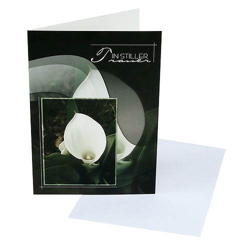 Product Mourning cards with Calla &quot;In silent mourning&quot; 5pcs