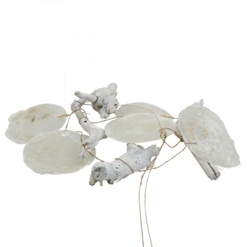 Floristik24 Driftwood Capiz shell garland mother of pearl H100cm