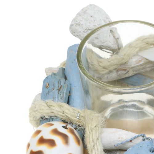 Floristik24 Driftwood candle holder with glass tealight Ø12cm H8cm