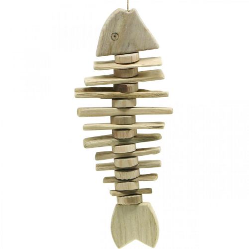 Fish driftwood nature, maritime decoration for hanging, fish bone L38cm