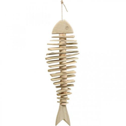 Floristik24 Deco fish driftwood nature, summer decoration for hanging maritime L59cm