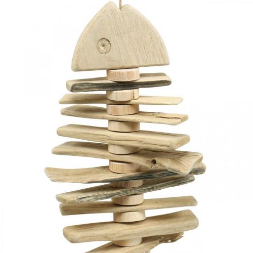 Floristik24 Deco fish driftwood nature, summer decoration for hanging maritime L59cm
