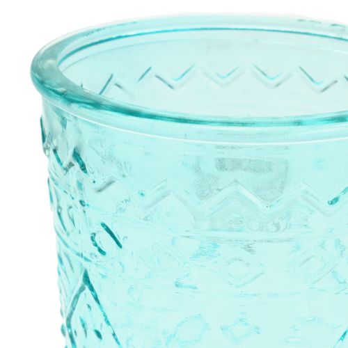 Product Decorative glass lantern relief Ø8cm H10cm 2pcs