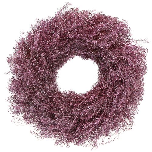 Product Dried Flowers Wreath Purple Metallic Wreath Lepidium Ø33cm