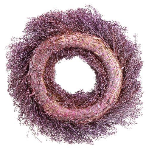 Product Dried Flowers Wreath Purple Metallic Wreath Lepidium Ø33cm