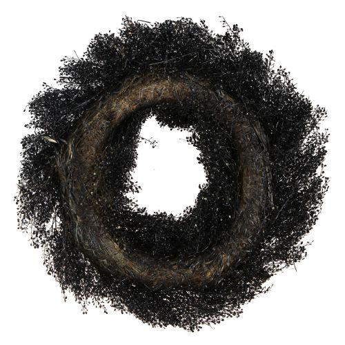 Product Dried flower wreath Lepidium Peppergrass Metallic black 33cm