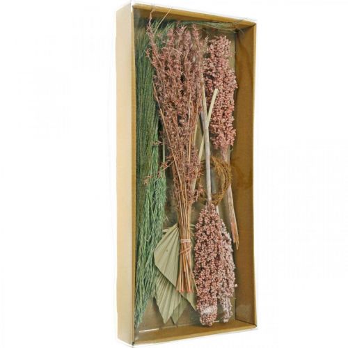 Floristik24 Dried flowers exotic white-pink mix drying bouquet set