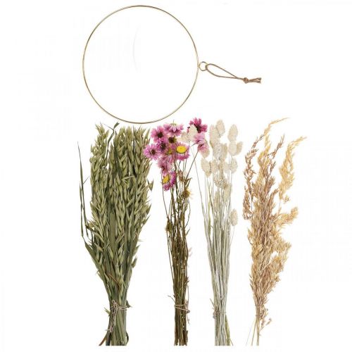 Floristik24 Dried flower ring pink ring dried flowers loop DIY box Ø20cm