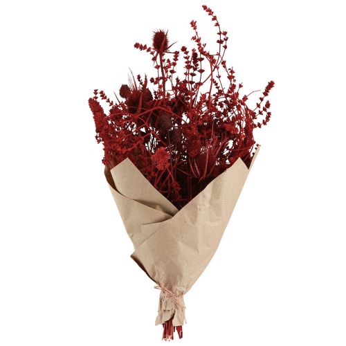 Product Dried Flower Bouquet Thistle Decoration in Wine Red 40cm 80g