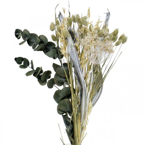 Dried flower bouquet thistle eucalyptus dried silver 64cm
